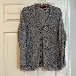 Polo Ralph Lauren Women's Gray Cardigan Sweater L V-Neck Long Sleeve